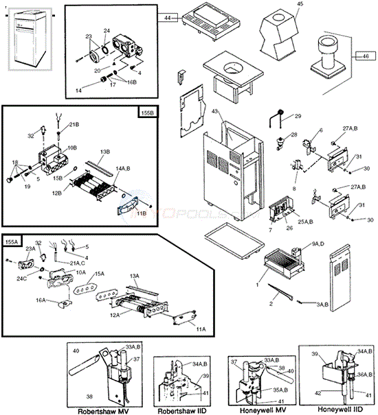 raypak versa 155a, 155b, 155c (11 01 87 6 30 06) parts inyopools com Dimension One Wiring Diagram raypak versa 155a, 155b, 155c (11 01 87 6